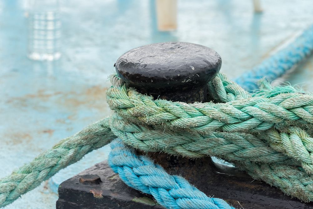 Rope anchoring boat-Klaipeda-Lithuania